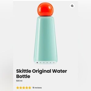 Skittle Original Water Bottle in Mint with Orange Cap 500ml/17oz